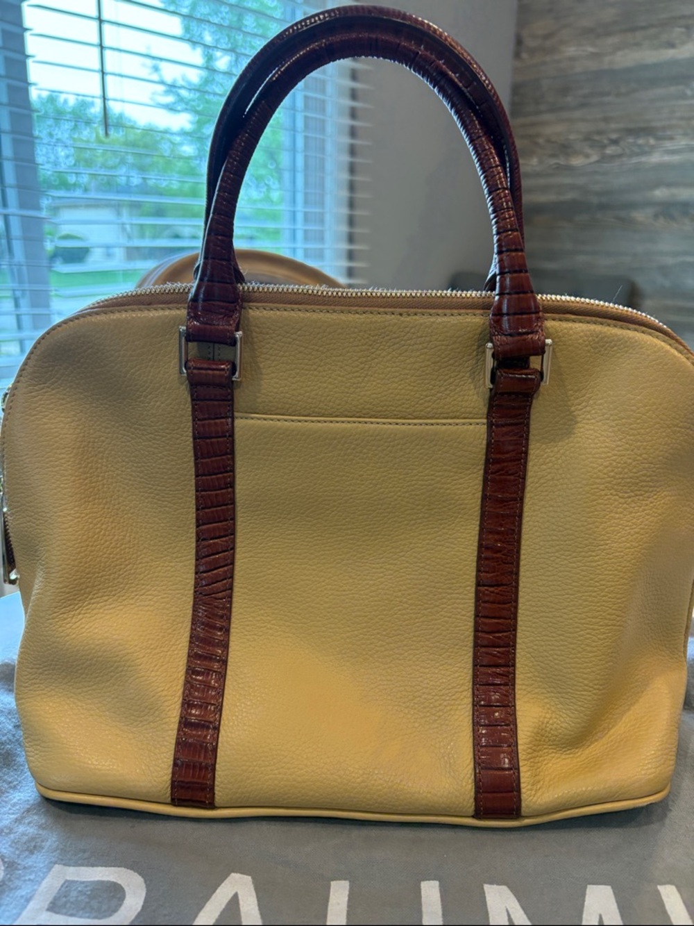 Brahmin Yellow, Orange & Brown Satchel - Picture 4 of 12